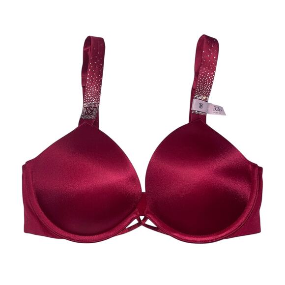 Victoria's Secret Very Sexy Scattered Shine Strap Push-Up Bra Red Lacquer 32D
